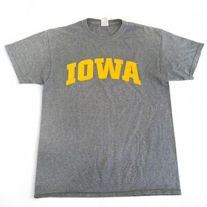 Jerzees Iowa Hawkeyes NCAA Heather Grey Graphic T-Shirt, Men's Size M